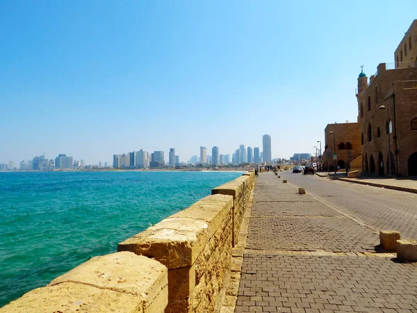 Panoramic View Coast City Tel Aviv Side Embankment City Jaffa — Stock Photo, Image