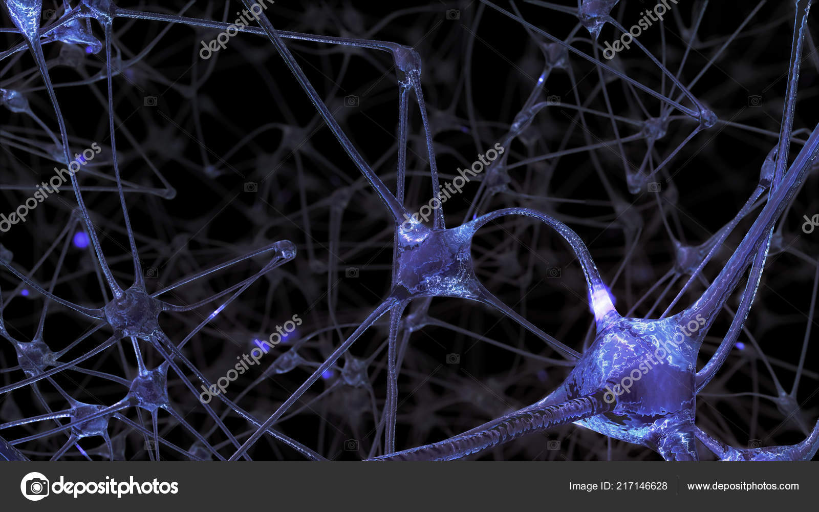 Rendering Network Neuron Cells Synapses Which Electrical Impulses Discharges Pass — Stock Photo