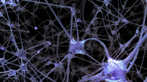 Nöron Hücreleri Insan Beyninin Içindeki Bilgileri Iletim Sırasında Hangi Elektrik — Stok fotoğraf