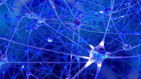 Rendering Artificial Intelligence Networks Artificial Nerve Cells Synapses Brain Robot — Stock Photo, Image