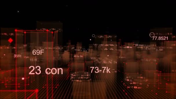 Résumé ville numérique technologique à partir de données dans le cyberespace, stockage de l'information dans l'espace d'information. bouclée 