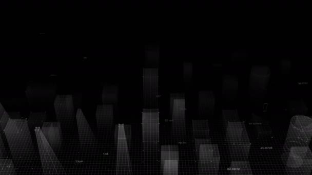 Technological Digital Background Consisting Futuristic City Data Looped — Stock Video