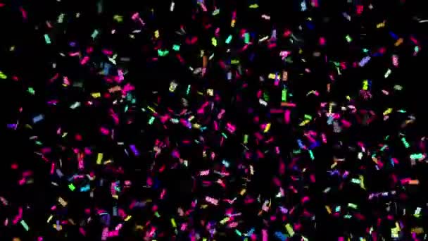Gekleurde Confetti Met Alpha Masker Een Fantastische Magische Sfeer Creëren — Stockvideo