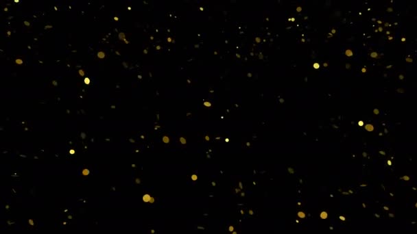 金色的五彩纸屑与阿尔法面具 创造一个神话般的和神奇的气氛 — 图库视频影像