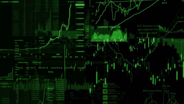 Los Índices Bursátiles Están Moviendo Espacio Virtual Crecimiento Económico Recesión — Vídeo de stock