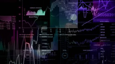 3D render sanal alanda hisse senedi dizinleri. Ekonomik büyüme, durgunluk. Elektronik sanal platformu eğilimleri ve hisse senedi piyasa dalgalanmaları gösterilen
