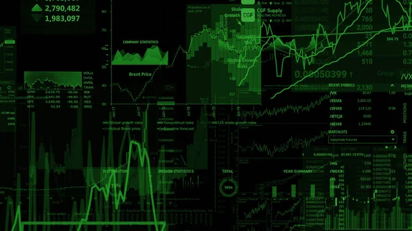 Weergave Van Aandelenindices Virtuele Ruimte Economische Groei Recessie Elektronische Virtueel — Stockfoto