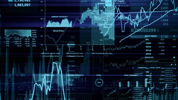 Renderowania Indeksów Giełdowych Przestrzeni Wirtualnej Wzrostu Gospodarczego Recesji Elektronicznej Wirtualnej — Zdjęcie stockowe