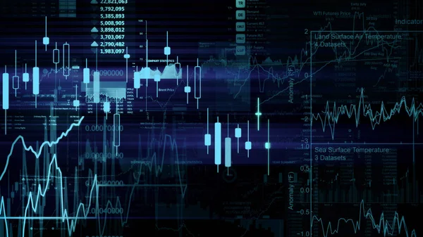 Rendering Tőzsdei Indexek Virtuális Térben Gazdasági Növekedés Recesszió Elektronikus Virtuális — Stock Fotó