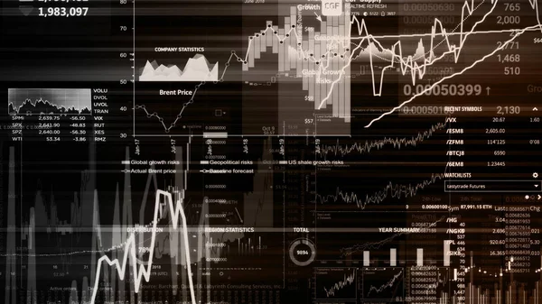 Representación Índices Stock Espacio Virtual Crecimiento Económico Recesión Plataforma Virtual —  Fotos de Stock