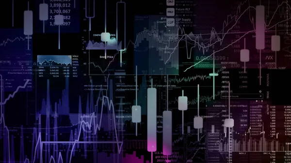 Rendering Börsindex Virtuella Rymden Ekonomisk Tillväxt Recession Elektronisk Virtuell Plattform — Stockfoto