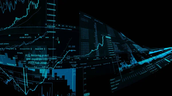 Vykreslování Akciových Indexů Virtuálním Prostoru Hospodářský Růst Recese Elektronické Virtuální — Stock fotografie