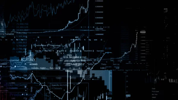 Rendering Tőzsdei Indexek Virtuális Térben Gazdasági Növekedés Recesszió Elektronikus Virtuális — Stock Fotó