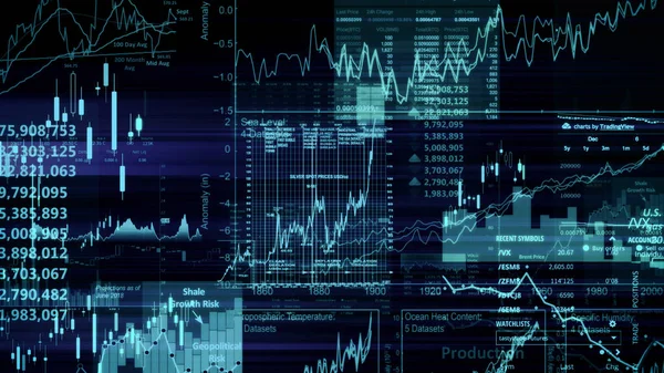 Renderowania Indeksów Giełdowych Przestrzeni Wirtualnej Wzrostu Gospodarczego Recesji Elektronicznej Wirtualnej — Zdjęcie stockowe