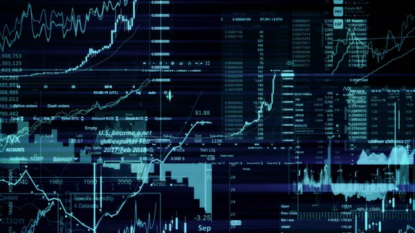 Render Sanal Alanda Hisse Senedi Dizinleri Ekonomik Büyüme Durgunluk Elektronik — Stok fotoğraf