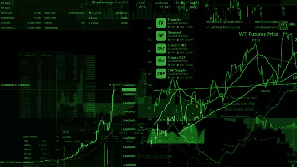 Rendering Tőzsdei Indexek Virtuális Térben Gazdasági Növekedés Recesszió Elektronikus Virtuális — Stock Fotó