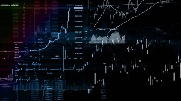 Vykreslování Akciových Indexů Virtuálním Prostoru Hospodářský Růst Recese Elektronické Virtuální — Stock fotografie