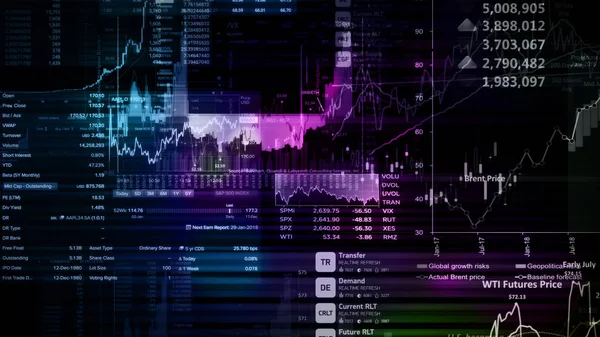 Rendering Börsindex Virtuella Rymden Ekonomisk Tillväxt Recession Elektronisk Virtuell Plattform — Stockfoto