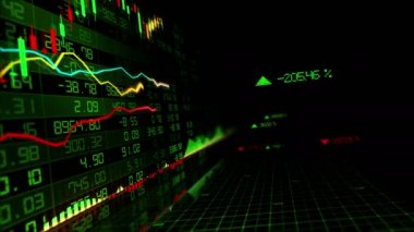 Borsa endeksi sanal uzayda hareket ediyor. Ekonomik büyüme, durgunluk. ilmekledi