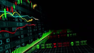 Borsa endeksi sanal uzayda hareket ediyor. Ekonomik büyüme, durgunluk. ilmekledi