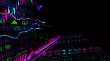 Borsa endeksi sanal uzayda hareket ediyor. Ekonomik büyüme, durgunluk. ilmekledi