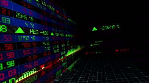 Індекси Фондового Ринку Рухаються Віртуальному Просторі Економічне Зростання Рецесія Петля — стокове відео