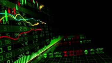 Borsa endeksi sanal uzayda hareket ediyor. Ekonomik büyüme, durgunluk. ilmekledi