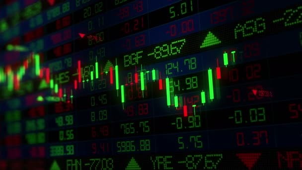 Індекси Фондового Ринку Рухаються Віртуальному Просторі Економічне Зростання Рецесія Електронна — стокове відео