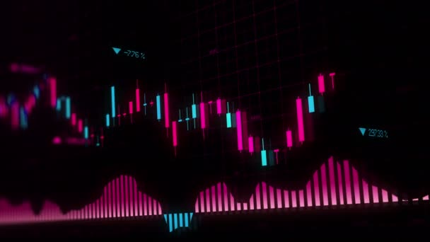 Los Índices Bursátiles Están Moviendo Espacio Virtual Crecimiento Económico Recesión — Vídeo de stock