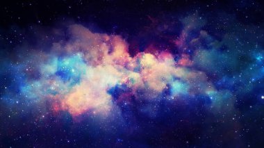 3D render bir yıldız Bulutsusu ve kozmik toz, kozmik gaz kümeleri ve takımyıldızları derin uzayda. Nasa tarafından döşenmiş bu görüntü unsurları