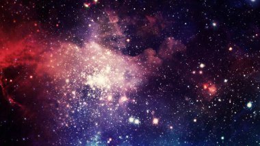 3D render bir yıldız Bulutsusu ve kozmik toz, kozmik gaz kümeleri ve takımyıldızları derin uzayda. Nasa tarafından döşenmiş bu görüntü unsurları