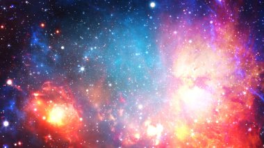 3D render bir yıldız Bulutsusu ve kozmik toz, kozmik gaz kümeleri ve takımyıldızları derin uzayda. Nasa tarafından döşenmiş bu görüntü unsurları