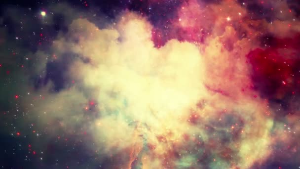 Літати Через Зоряної Туманностей Космічного Пилу Кластери Космічних Газу Сузір — стокове відео