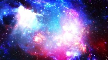 Uçan yıldız bulutsu ve kozmik toz, kozmik gaz kümeleri ve derin uzayda bir takımyıldız. Nasa tarafından döşenmiş bu video unsurları