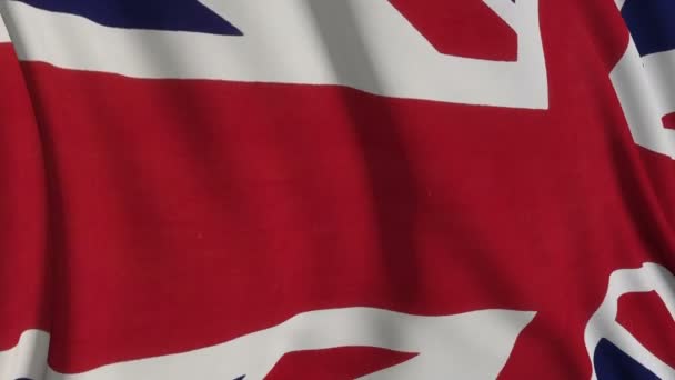 Britisk Flag Slowmotion Flaget Udvikler Sig Jævnt Vinden Vindbølger Spredt – Stock-video