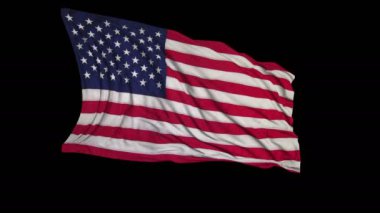 Yavaş hareket içinde Amerikan bayrağı. Bayrak, rüzgarın içinde sorunsuz gelişen bir kumaşın temelinde yapılır. Rüzgar dalgaları bayrağın üzerine yayıldı. Düz hareket bayrağı bu sürümü neredeyse her video için uygundur