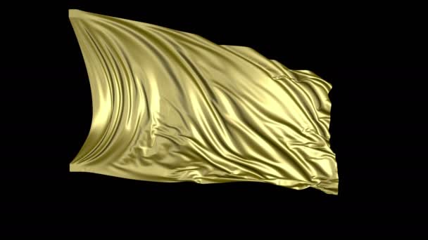 Золота Тканина Повільному Русі Тканина Плавно Розвивається Під Час Вітру — стокове відео