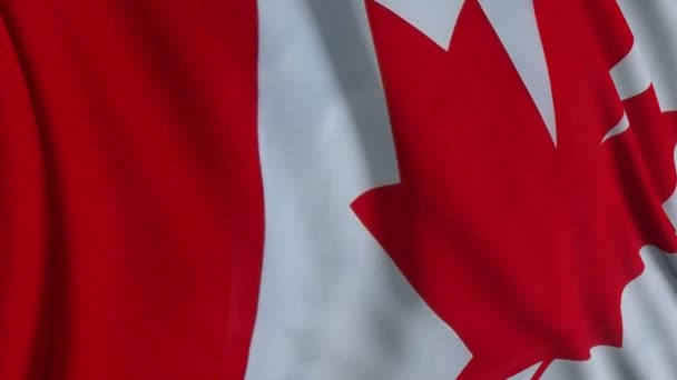 Canadese Vlag Slow Motion Vlag Ontwikkelt Zich Vlot Wind Wind — Stockvideo