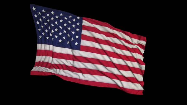 Representación 3D de una bandera americana — Foto de Stock