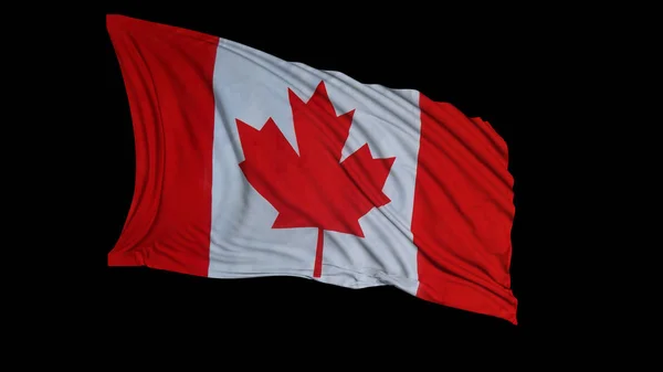 3D-Darstellung einer kanadischen Flagge — Stockfoto