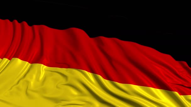 スローモーションでドイツ国旗 旗が風になめらかに発達する 風の波が旗の上に広がった スムーズな動きでフラグのこのバージョンは ほぼすべてのビデオに適しています — ストック動画