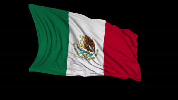 Bandera Mexicana Cámara Lenta Bandera Desarrolla Suavemente Viento Las Olas — Vídeo de stock