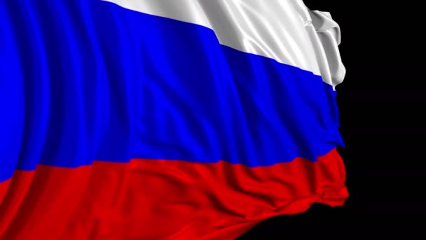 Russische Vlag Slow Motion Vlag Ontwikkelt Zich Vlot Wind Wind — Stockvideo