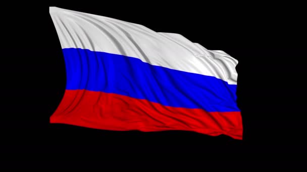 Russische Flagge Zeitlupe Entwickelt Sich Die Fahne Sanft Wind Windwellen — Stockvideo