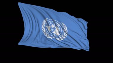 Yavaş hareket içinde un bayrağı. Bayrak rüzgârda sorunsuz gelişir. Rüzgar dalgaları bayrağın üzerine yayıldı. Düz hareket bayrağı bu sürümü neredeyse her video için uygundur