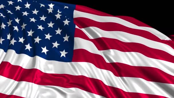 Amerykańska Flaga Zwolnionym Tempie Flaga Jest Wykonana Podstawie Tkaniny Płynnie — Wideo stockowe