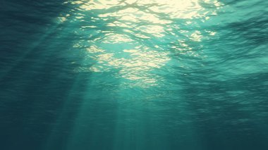 Картина, постер, плакат, фотообои "3d рендеринг подводного света создает красивый солнечный курта постеры печать", артикул 251793534