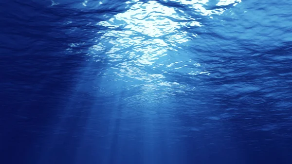 Prostorové vykreslování podmořského světla vytváří krásnou sluneční Curtu — Stock fotografie