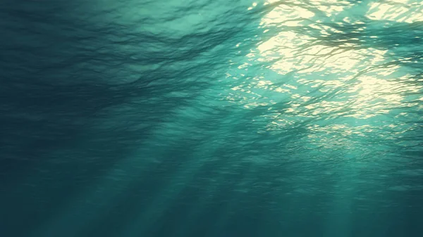Prostorové vykreslování podmořského světla vytváří krásnou sluneční Curtu — Stock fotografie