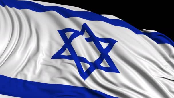 Drapeau Israélien Ralenti Drapeau Développe Douceur Dans Vent Des Vagues — Video